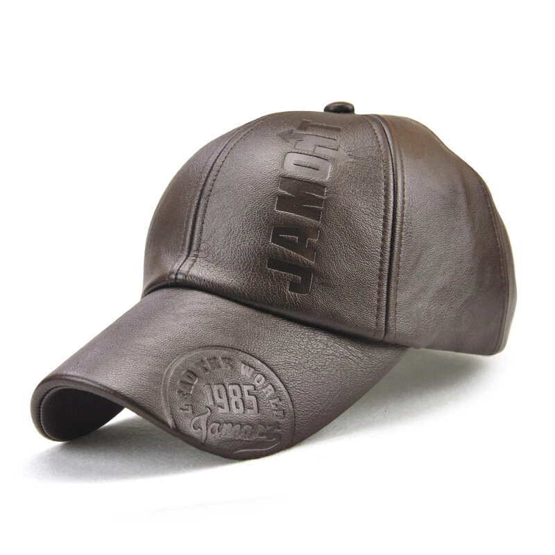 Collrown Fashion Baseball Cap Outdoor Men's Adjustable PU Leather Hat Letters Embossed Casual Hats Women Unisex Sport Sun Visor Hat (image for) Collrown Fashion Baseball Cap Outdoor Men's Adjustable PU Leather Hat Letters Embossed Casual Hats Women Unisex Sport Sun Visor Hat